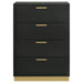 Caraway 4-drawer Bedroom Chest Black