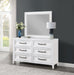 Marielle 6-drawer Dresser with Mirror Distressed White