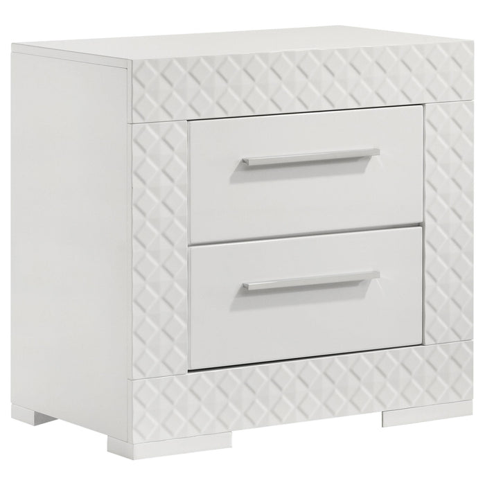 Ives 5-piece Eastern King Bedroom Set White High Gloss