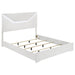Ives Eastern King Panel Bed LED Headboard White High Gloss