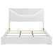 Ives Eastern King Panel Bed LED Headboard White High Gloss