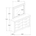 Ives 6-drawer Dresser and Mirror White High Gloss