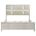 Olivia Eastern King Panel Bed LED Headboard Pearl White