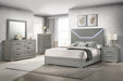 Ives 5-piece Eastern King Bedroom Set Grey High Gloss