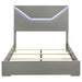 Ives Queen Panel Bed LED Headboard Grey High Gloss