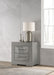 Ives 2-drawer Nightstand Bedside Table Grey High Gloss