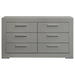 Ives 6-drawer Dresser Cabinet Grey High Gloss