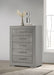Ives 5-drawer Bedroom Chest of Drawers Grey High Gloss