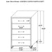 Lucia 5-drawer Bedroom Chest of Drawers Black