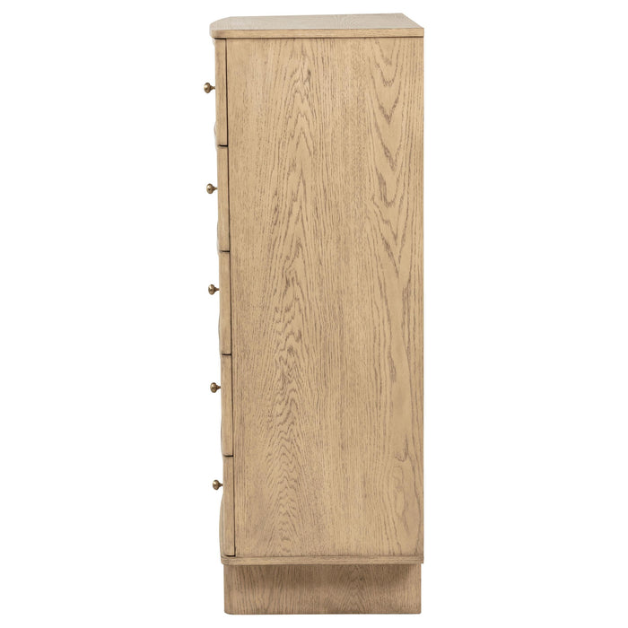 Kailani 5-drawer Bedroom Chest of Drawers Beige Oak
