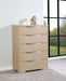 Ladera 5-drawer Bedroom Chest of Drawers Light Elm