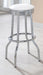 Retro Upholstered Metal Swivel Bar Stool White (Set of 2)