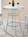 Retro Round 30-inch 1950's Bistro Pub Height Bar Table White