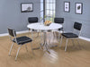 Retro Round 42-inch Wood Top Dining Table White and Chrome