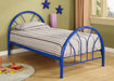 Marjorie Metal Twin Open Frame Bed Blue