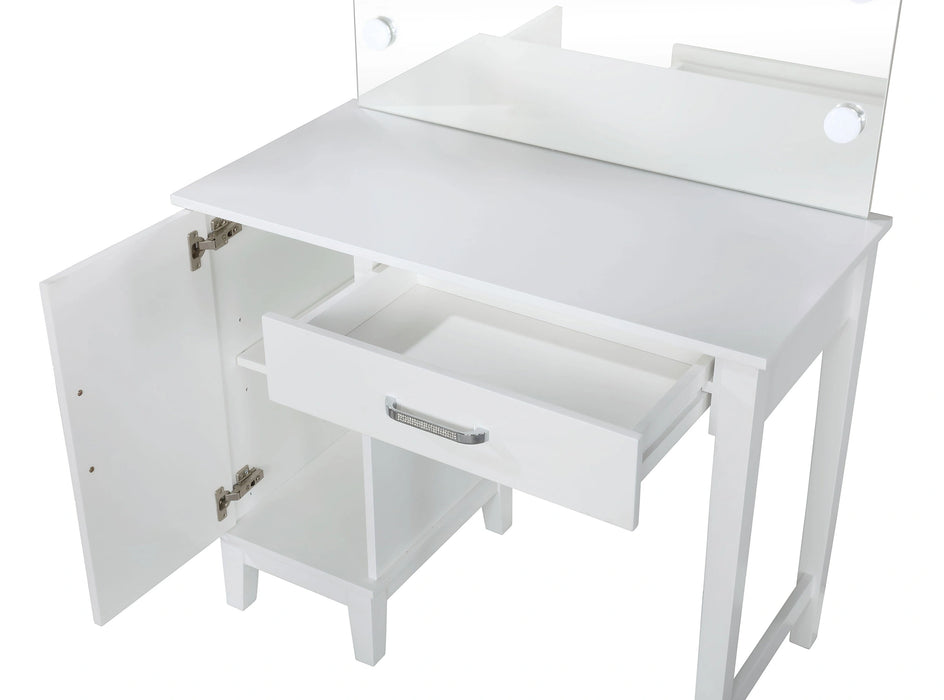 Elijah Makeup Vanity Table with LED Mirror and Stool