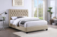Chloe Upholstered Queen Panel Bed Oatmeal