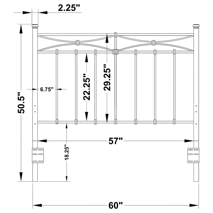 Lane Metal Queen or Full Open Frame Headboard Rustic Bronze