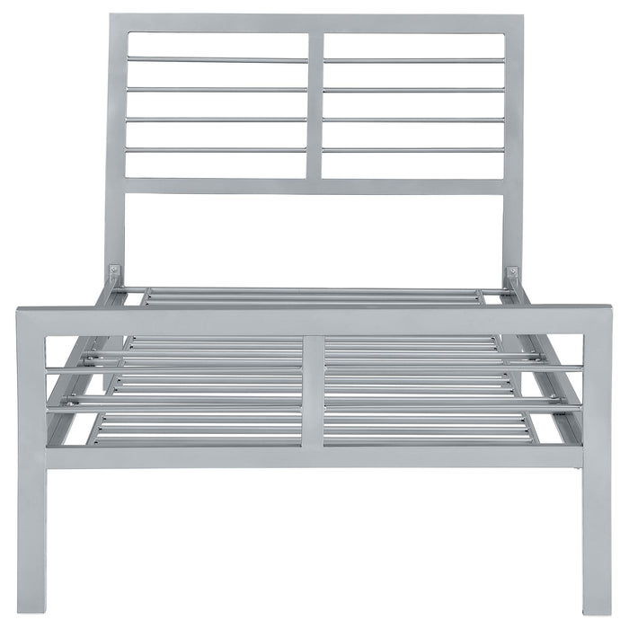 Cooper Metal Twin Open Frame Bed Silver