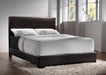 Conner Upholstered Eastern King Panel Bed Dark Brown