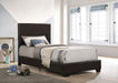 Conner Upholstered Twin Panel Bed Dark Brown