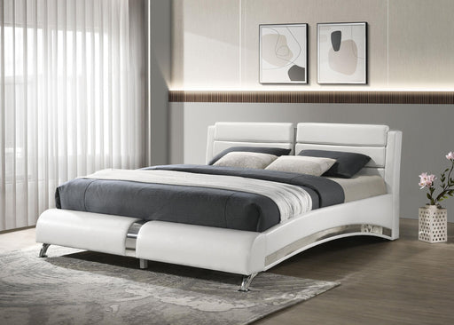 Jeremaine Upholstered Eastern King Sleigh Bed White