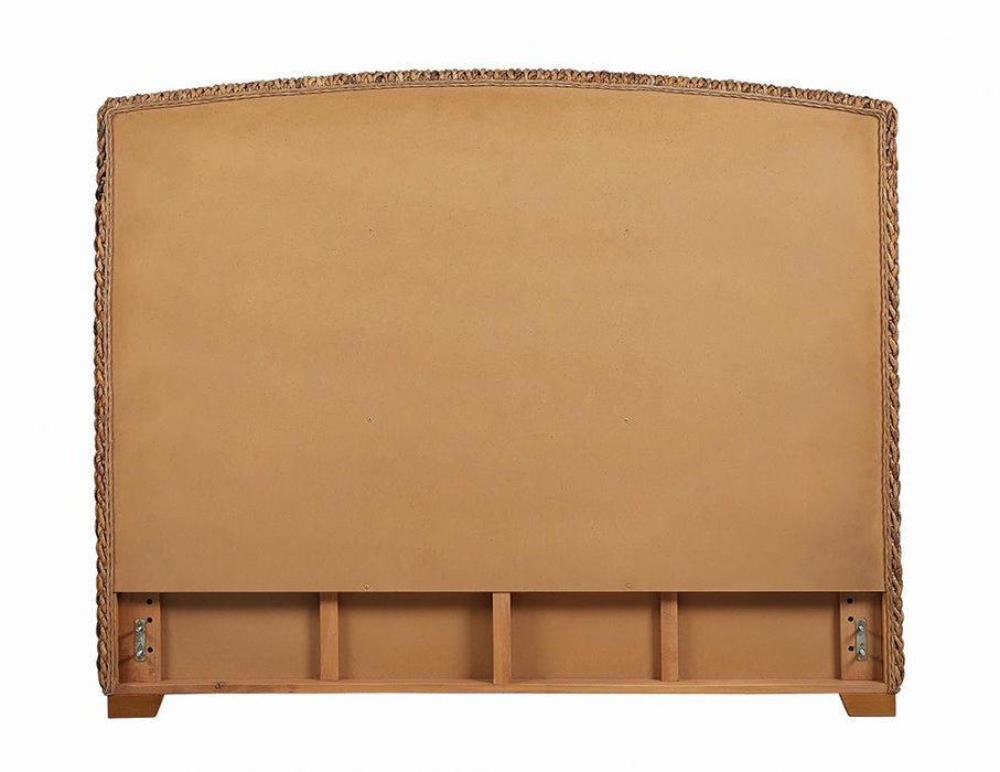 Laughton Woven Banana Leaf Eastern King Headboard Amber