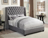 Pissarro Upholstered Eastern King Wingback Bed Grey