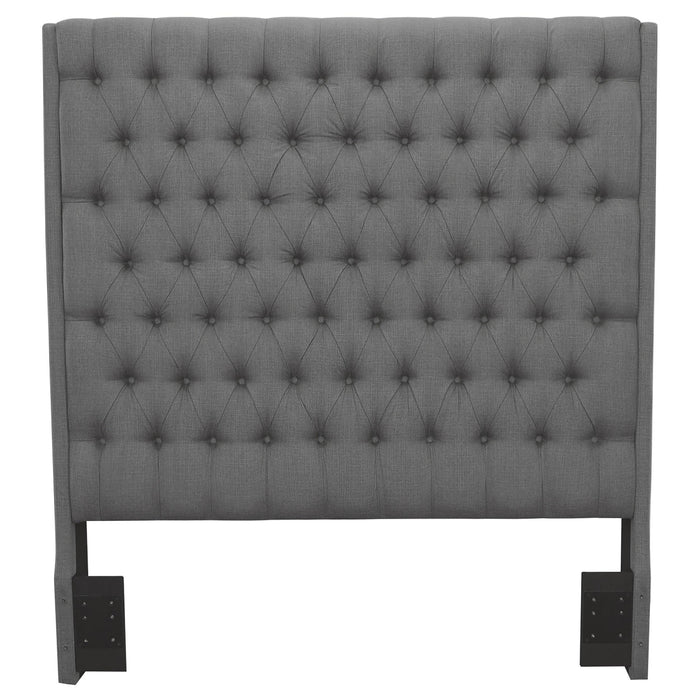 Camille Upholstered Eastern King Panel Headboard Grey