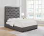 Camille Upholstered California King Panel Bed Grey