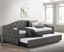 Sadie Upholstered Twin Daybed with Trundle Grey