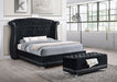 Barzini Velvet Upholstered Tufted Storage Bench Black