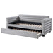 Patricia Boucle Upholstered Twin Day Bed with Trundle Grey