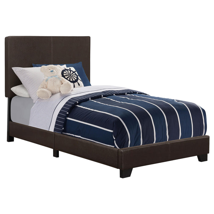 Dorian Faux Leather Upholstered Twin Panel Bed Brown