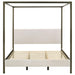 Monroe Upholstered Eastern King Canopy Bed Vanilla