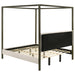 Monroe Upholstered Eastern King Canopy Bed Vanilla