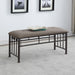 Livingston Microfiber Upholstered Bench Brown and Bronze
