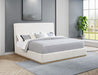 Knox Upholstered EASTERN KING Panel Bed Cream