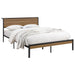 Ricky Metal Queen Panel Bed Light Oak