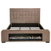 Senna Upholstered Eastern King Audio Flame Visualizer Bed Brown