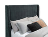 Preston Upholstered Eastern King Audio Flame Visualizer Bed Blue