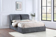 Laurel Upholstered Eastern King Panel Bed Dark Grey