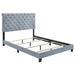 Warner Upholstered Eastern King Panel Bed Slate Blue