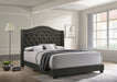 Sonoma Upholstered Eastern King Wingback Bed Grey
