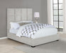 Panes Upholstered Queen Panel Bed Beige