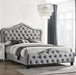 Bella Upholstered California King Panel Bed Grey