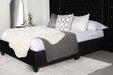 Hailey Upholstered Eastern King Wall Panel Bed Black