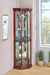 Appledale 6-shelf Corner Curio Display Cabinet Medium Brown