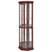 Appledale 6-shelf Corner Curio Display Cabinet Medium Brown