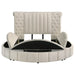 Sonya Upholstered Queen Round Storage Bed Ivory